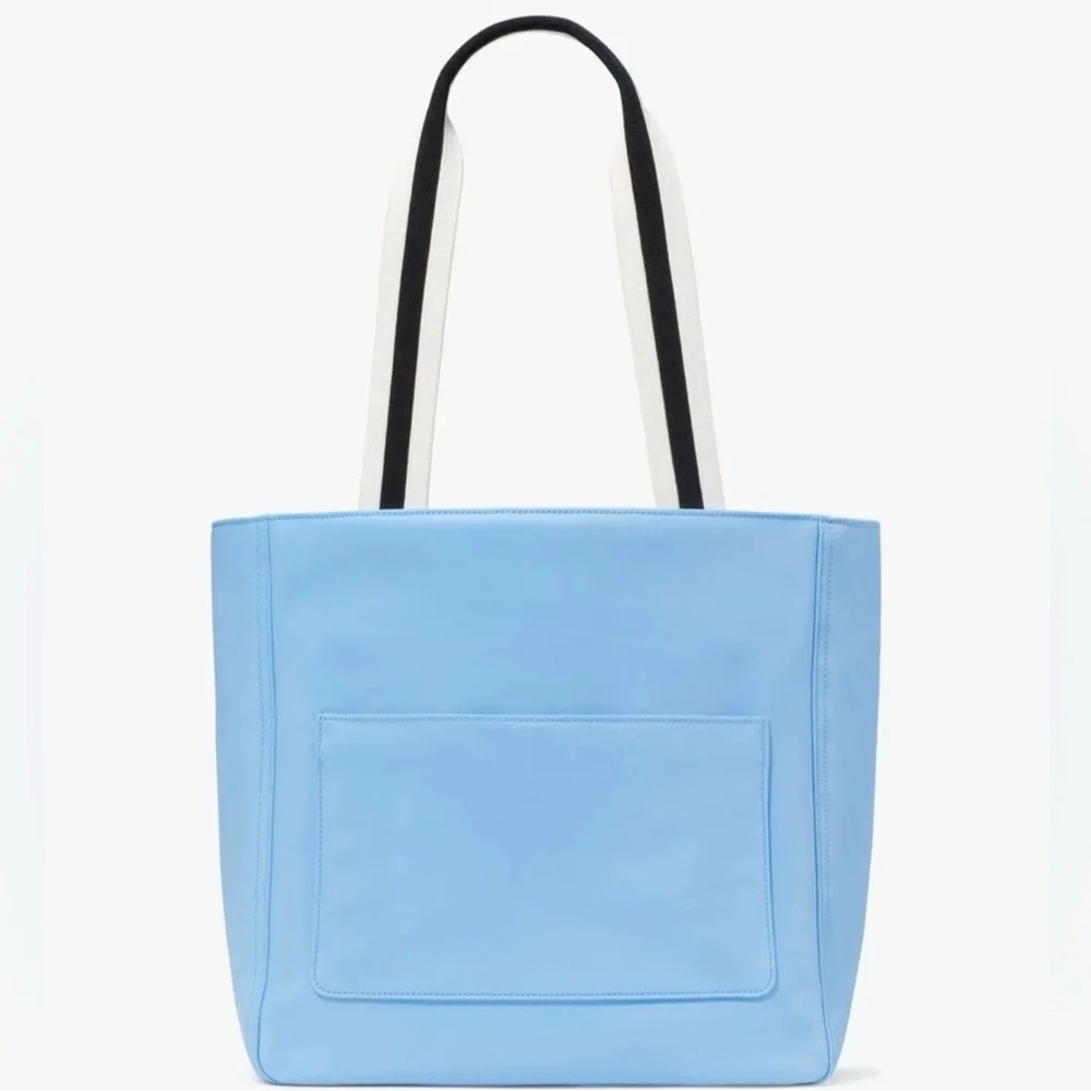Kate Spade Light Blue Tote with Black and White Design- NWOT